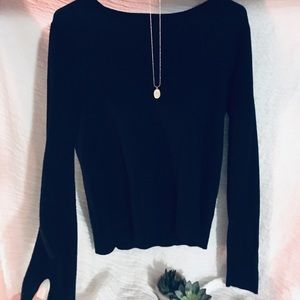 black crew neck sweater